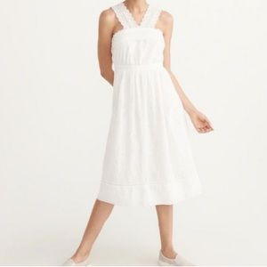 NWOT Abercrombie & Fitch Women’s Cotton Eyelet Midi Dress White- Size 4